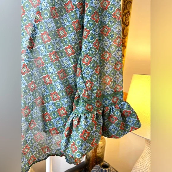 Gretchen Scott Priss Blouse-Sundial Olive Large - Picture 5 of 11